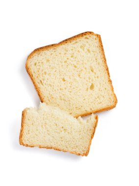 Dilimlenmiş ekmek üzerine beyaz izole 