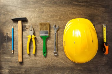 ahşap arka plan, araçlar kümesi