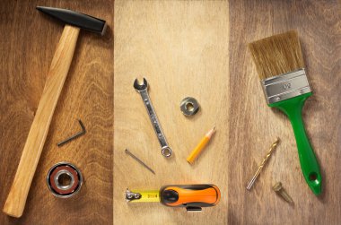 araçları ve aletleri üzerinde ahşap