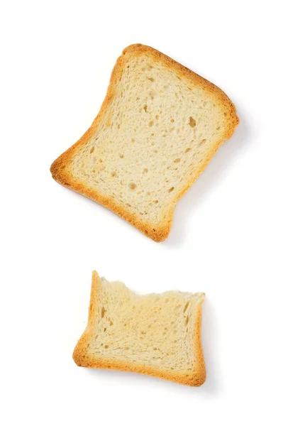 Plátky chleba, izolované na bílém — Stock fotografie