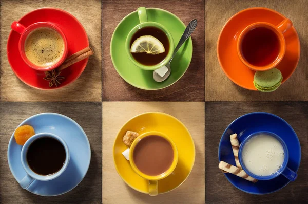 Чашка кофе, чая и какао — стоковое фото