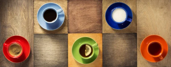 Csésze kávé, tea és kakaó — Stock Fotó