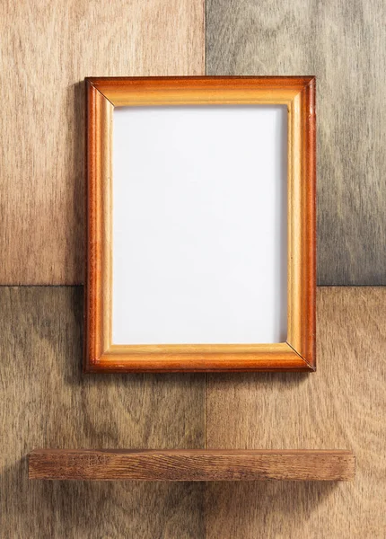 Photo picture frame at wood — Stock Photo, Image