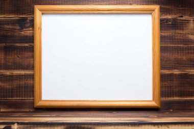 fotoğraf resim çerçevesi ahşap arka plan üzerinde 