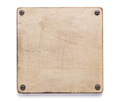 Tahta isim levhası ya da duvar levhası beyazda izole