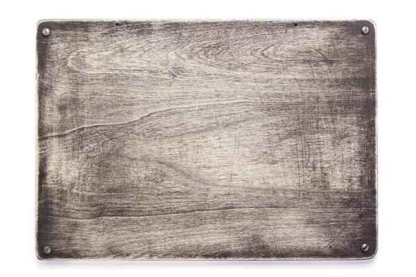 Placa de madera o letrero de pared aislado en blanco — Foto de Stock