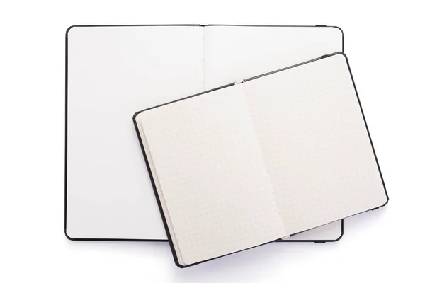 Papel notepad ou notebook em fundo branco — Fotografia de Stock