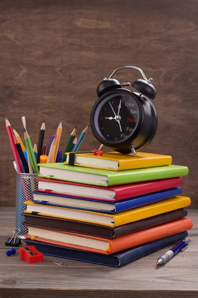 Notitieblok Papieren Notitieblok Aan Houten Tafel Achtergrond Tafel — Stockfoto