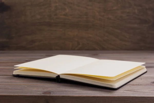 Notitieblok Papieren Boek Aan Houten Tafel Achtergrond Tafel — Stockfoto