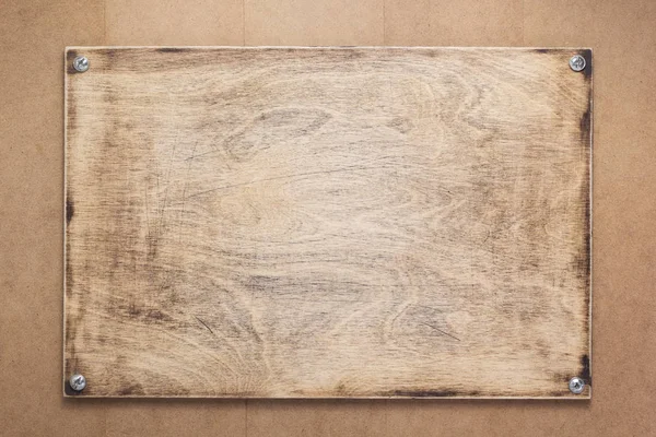 Naambordje Wandbord Houten Mdf Planken Achtergrond Als Textuur Oppervlak — Stockfoto