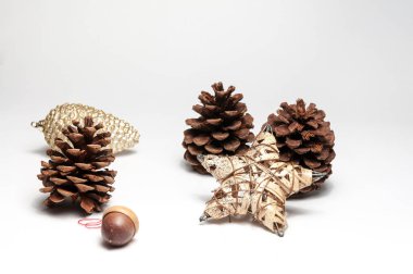 Noel ağacını süsler izole beyaz zemin üzerine