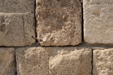 Eski Jaffa Limanı, Tel-Aviv, İsrail 'deki antik taş duvar..