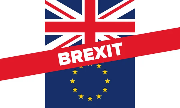 Affiche Brexit Royaume Uni Quittant Crise Dans Les Relations Entre — Image vectorielle