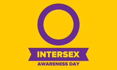 Cinsiyetler arası farkındalık günü. İnsan Hakları. Uluslararası gözlemlenen bir olay. Yıllığı 26 Ekim 'de kutlayın. Cinsiyetler arası insanlar topluluğu. Özgürlük ve dayanışma. Poster, kart, afiş ve geçmiş. Vektör