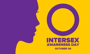 Cinsiyetler arası farkındalık günü. İnsan Hakları. Uluslararası gözlemlenen bir olay. Yıllığı 26 Ekim 'de kutlayın. Cinsiyetler arası insanlar topluluğu. Özgürlük ve dayanışma. Poster, kart, afiş ve geçmiş. Vektör