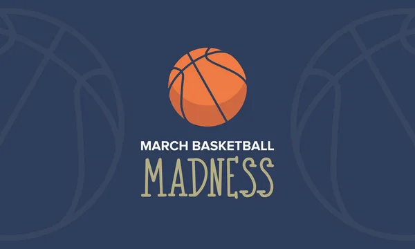 March Madness Basketball Vector Logo Background National Student Basketball Tournament — Stock Vector