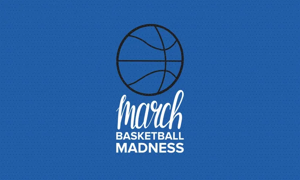 March Madness Basketbol Vektör Logosu Arka Planı Ulusal Öğrenci Basketbol — Stok Vektör