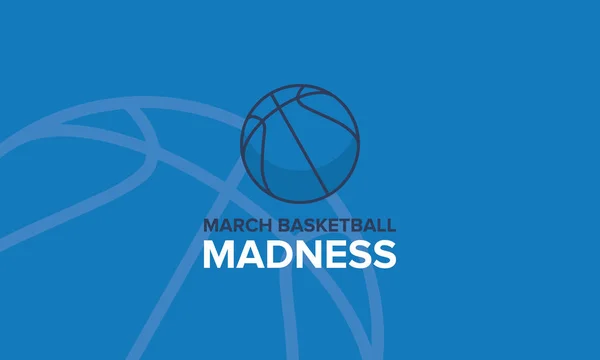 3月疯狂篮球矢量标志和背景 我们的全国学生篮球比赛 字母和游戏球的设计 — 图库矢量图片