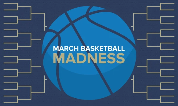 March Madness Basketball Vector Logo Background National Student Basketball Championship — Stock Vector