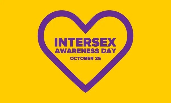 Día Concientización Intersexual Derechos Humanos Evento Observado Internacionalmente Celebrar Anual — Vector de stock
