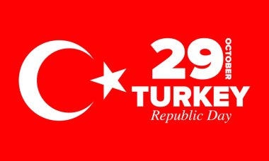 Türkiye 'de Cumhuriyet Günü. Ulusal mutlu bayramlar, her yıl 29 Ekim 'de kutlanıyor. Türk bayrağı. Vatansever unsurlar. Poster, kart, afiş ve geçmiş. Vektör illüstrasyonu
