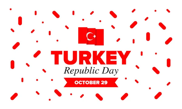 Hari Republik Turki Liburan Nasional Yang Bahagia Dirayakan Setiap Tahun - Stok Vektor