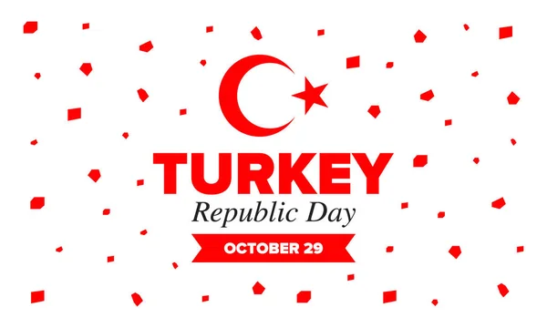 Köztársaságnap Törökországban Nemzeti Boldog Ünnep Ünnepelt Évente Október Török Zászló — Stock Vector