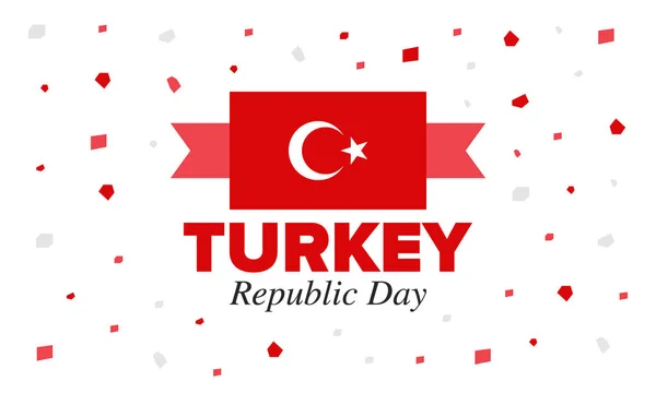 Hari Republik Turki Liburan Nasional Yang Bahagia Dirayakan Setiap Tahun - Stok Vektor