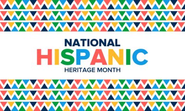 National Hispanic Heritage Month in September and October. Hispanic and Latino Americans culture. Celebrate annual in United States. Poster, card, banner and background. Vector illustration clipart