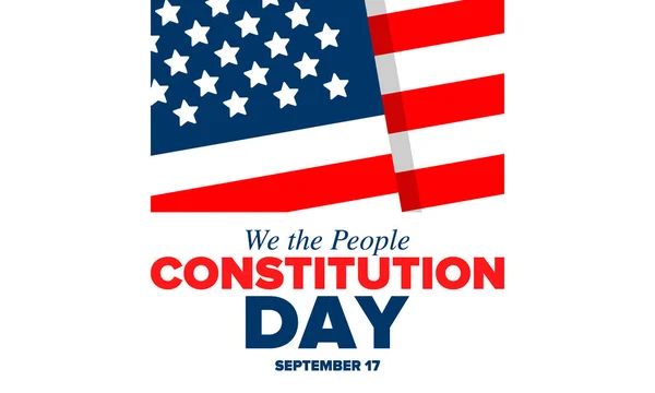 Constitution Day United States Holiday Celebrate Annual September Citizenship Day — Stock Vector