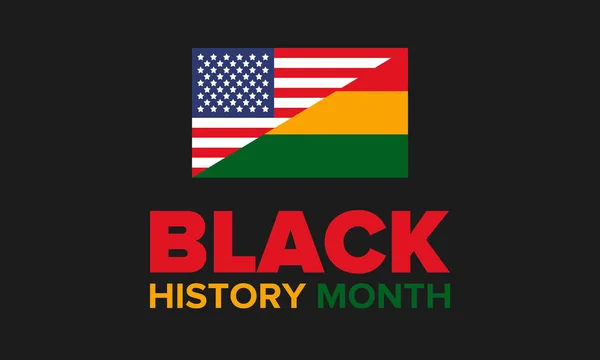 Mes Historia Negra African American History Celebrado Anual Febrero Estados — Vector de stock