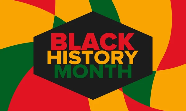 Monat Der Schwarzen Geschichte Afroamerikanische Geschichte Jährlich Gefeiert Februar Den — Stockvektor