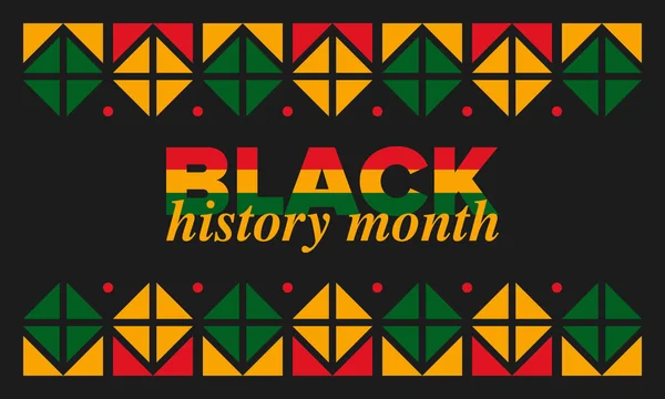 Bulan Sejarah Hitam Sejarah Afrika Amerika Perayaan Tahunan Pada Bulan - Stok Vektor