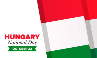 Macaristan 'da Ulusal Gün. Ulusal mutlu bayramlar, her yıl 23 Ekim 'de kutlanıyor. Macar bayrağı. Vatansever unsurlar. Poster