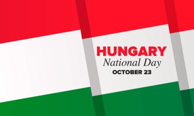 Macaristan 'da Ulusal Gün. Ulusal mutlu bayramlar, her yıl 23 Ekim 'de kutlanıyor. Macar bayrağı. Vatansever unsurlar. Poster