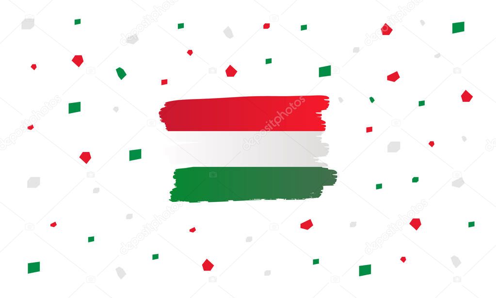 National Day in Hungary. National happy holiday, celebrated annual in October 23. Hungarian flag. Patriotic elements. Poster