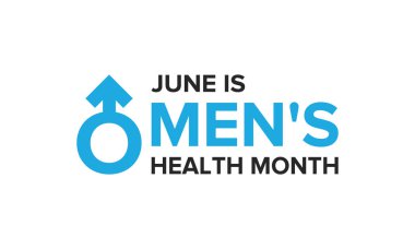 Haziran 'da Ulusal Erkek Sağlığı Ayı. Sağlık eğitimi programı. Amerika 'da yıllık kutlama. Tıbbi konsept. Bakım ve sağlık. Poster, kart, afiş ve geçmiş. Vektör illüstrasyonu