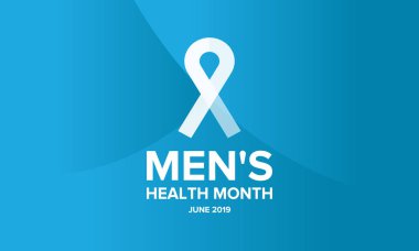 Haziran 'da Ulusal Erkek Sağlığı Ayı. Sağlık eğitimi programı. Amerika 'da yıllık kutlama. Tıbbi konsept. Bakım ve sağlık. Poster, kart, afiş ve geçmiş. Vektör illüstrasyonu