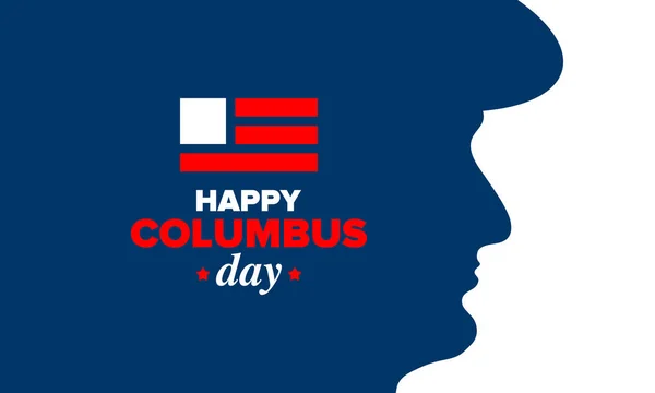 Feliz Día Colón Estados Unidos Fiesta Nacional Celebrar Anual Octubre — Vector de stock