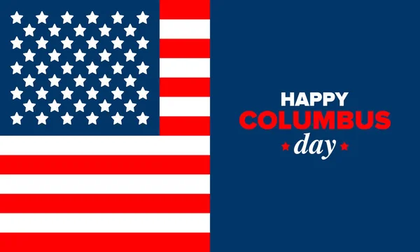 Joyeux Columbus Day Aux États Unis Fête Nationale Fête Annuelle — Image vectorielle