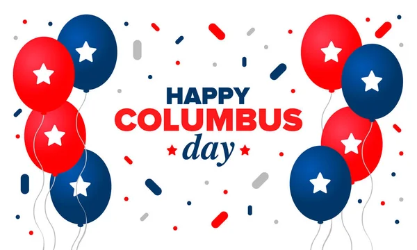 Feliz Día Colón Estados Unidos Fiesta Nacional Celebrar Anual Octubre — Vector de stock