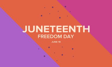 Haziran Bağımsızlık Günü 'nde. Özgürlük ya da Özgürlük Günü. Yıllık Amerikan bayramı, 19 Haziran 'da kutlandı. Afro-Amerikan tarihi ve mirası. Poster, tebrik kartı, afiş ve geçmiş. Vektör