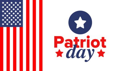 Amerika 'da Vatanseverlik Günü. Yıllığı 11 Eylül 'de kutlayın. Asla unutmayacağız. Hatırlıyoruz. Hafıza günü. Vatansever Amerikan unsurları. Poster, kart, afiş ve geçmiş. Vektör illüstrasyonu