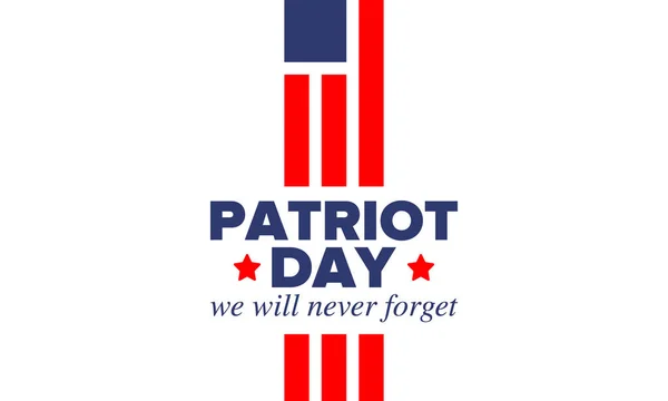 Patriot Day United States Celebrate Annual September Never Forget Remember — Stock Vector