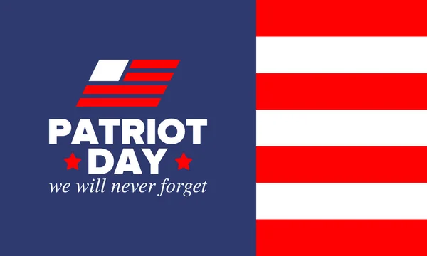 Patriot Day Nos Estados Unidos Comemore Anual Setembro Nunca Esqueceremos —  Vetores de Stock
