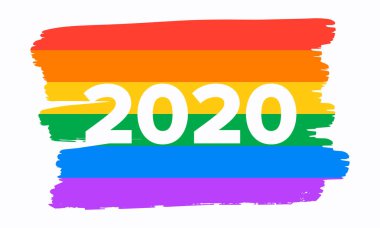 Haziran ayında LGBT Gurur Ayı. Lezbiyen Gey Biseksüel Transseksüel. Yıllık kutlama. LGBT bayrağı. Gökkuşağı aşk konsepti. İnsan hakları ve hoşgörü. Poster, kart, afiş ve geçmiş. Vektör ilüstrasyonu