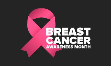 Meme Kanseri Farkındalığı Ayı. Pembe Ekim. Pembe kurdele. Kadın sağlık hizmetleri. Yıllık kutlama. Sağlık konsepti. Kız dayanışması. Kanseri önleme. Kadın hastalıkları. Poster, afiş ve arkaplan. Vektör