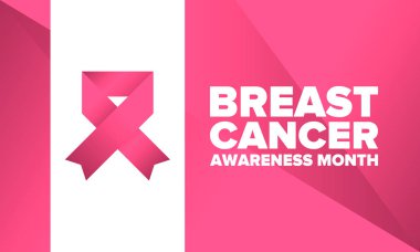 Meme Kanseri Farkındalığı Ayı. Pembe Ekim. Pembe kurdele. Kadın sağlık hizmetleri. Yıllık kutlama. Sağlık konsepti. Kız dayanışması. Kanseri önleme. Kadın hastalıkları. Poster, afiş ve arkaplan. Vektör