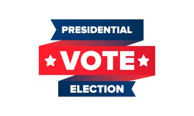 Birleşik Devletler 'de 2020 Başkanlık Seçimi. Oylama günü, 3 Kasım. Biz Seçimleri. Vatansever Amerikan unsuru. Poster, kart, afiş ve geçmiş. Vektör illüstrasyonu