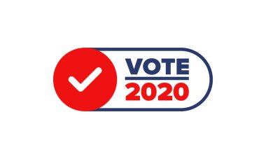 Birleşik Devletler 'de 2020 Başkanlık Seçimi. Oylama günü, 3 Kasım. Biz Seçimleri. Vatansever Amerikan unsuru. Poster, kart, afiş ve geçmiş. Vektör illüstrasyonu